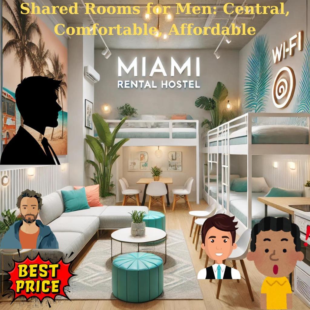 203 Miami Shared Rooms For Men Central Comfortable, Affordable Εξωτερικό φωτογραφία
